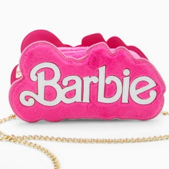 NWT x Barbie Logo Fuzzy Crossbody Bag Still Factory Sealed Limited Edition - Picture 2 of 9